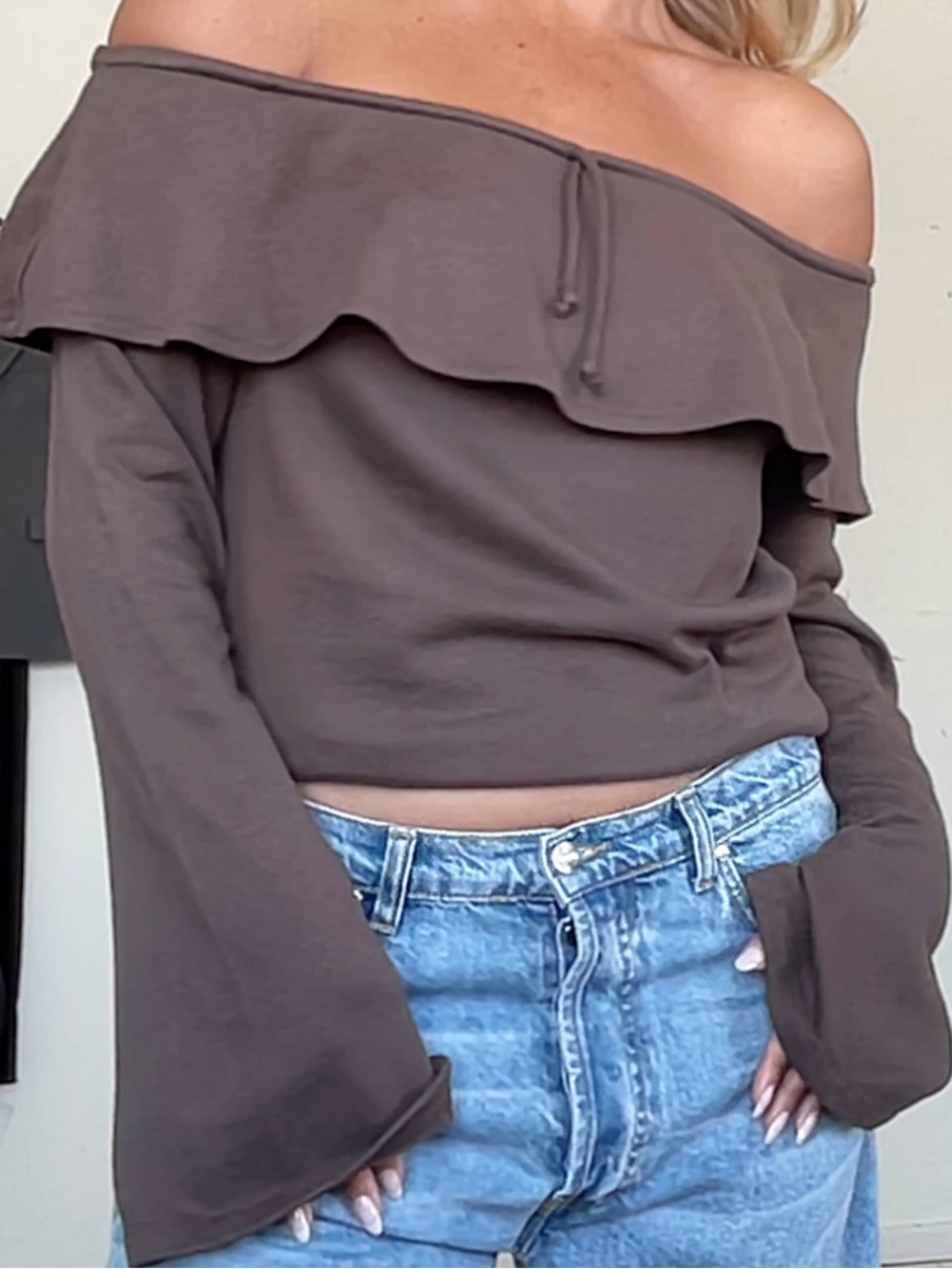 Djerf Avenue Off-Shoulder Ruffle Top